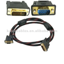 Dvi to Vga Cable DVI-I Dual Link Male to VGA 15Pin Male Cord 1.45m